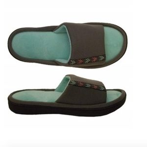 Isotoner Jersey Luna Open Toe Slide Slipper NEW
